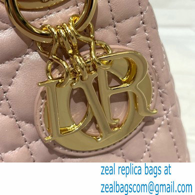 DIOR Mini Lady Dior Bag in Antique Pink Cannage Lambskin 2022 - Click Image to Close