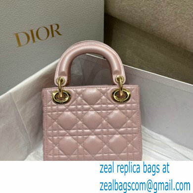 DIOR Mini Lady Dior Bag in Antique Pink Cannage Lambskin 2022 - Click Image to Close