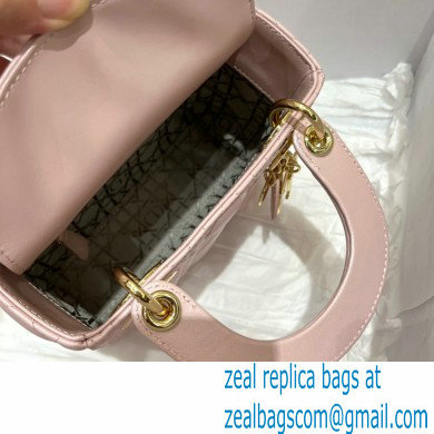 DIOR Mini Lady Dior Bag in Antique Pink Cannage Lambskin 2022