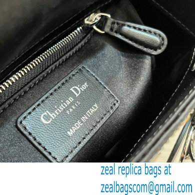 DIOR Mini Lady Dior Bag in Black Strass Cannage Satin 2022