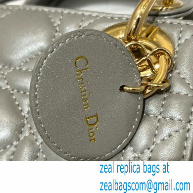 DIOR Mini Lady Dior Bag in gray Cannage Lambskin 2022