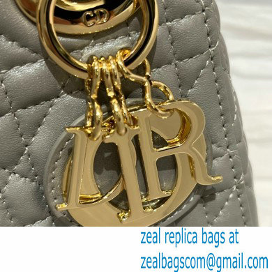 DIOR Mini Lady Dior Bag in gray Cannage Lambskin 2022