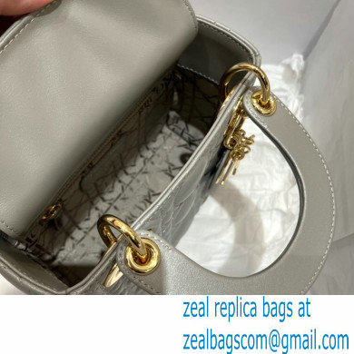 DIOR Mini Lady Dior Bag in gray Cannage Lambskin 2022 - Click Image to Close