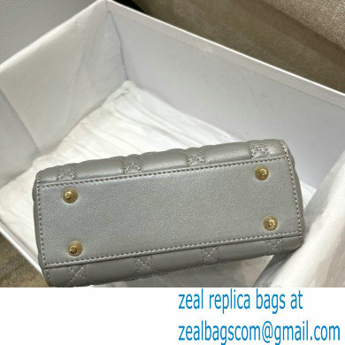 DIOR Mini Lady Dior Bag in gray Cannage Lambskin 2022 - Click Image to Close