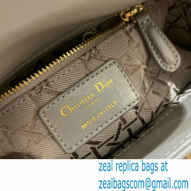 DIOR Mini Lady Dior Bag in gray Cannage Lambskin 2022 - Click Image to Close