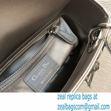 DIOR Mini Lady Dior Bag in gray Strass Cannage Satin 2022