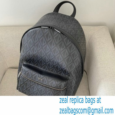 Dior BLACK CD Diamond Canvas and Smooth Calfskin Rider Backpack