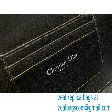 Dior Caro Box Bag with Chain in Black Quilted Macrocannage Calfskin