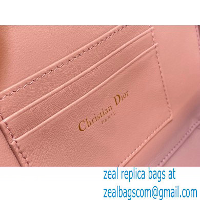 Dior Caro Box Bag with Chain in pink Quilted Macrocannage Calfskin - Click Image to Close