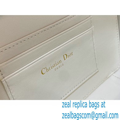 Dior Caro Box Bag with Chain in white Quilted Macrocannage Calfskin - Click Image to Close