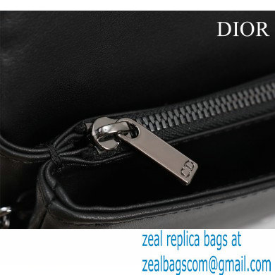 Dior Caro Macrocannage Pouch Black Macrocannage Calfskin with Star Motif