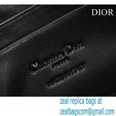 Dior Caro Macrocannage Pouch Black Macrocannage Calfskin with Star Motif