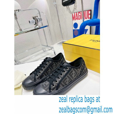 Fendi Domino fabric low-tops Sneakers Black 2022 - Click Image to Close