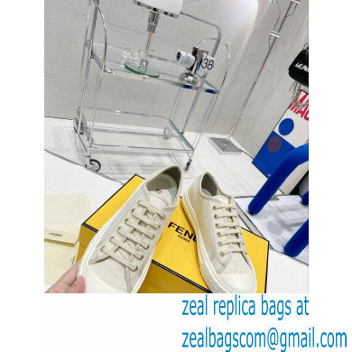 Fendi Domino fabric low-tops Sneakers White 2022 - Click Image to Close