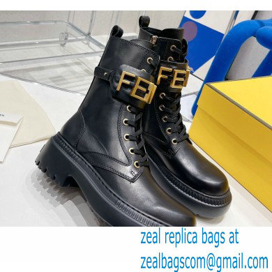 Fendi Fendigraphy leather biker boots 02 2022 - Click Image to Close