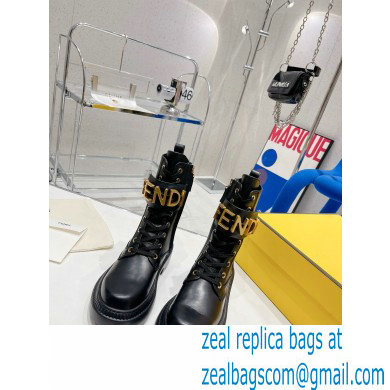 Fendi Fendigraphy leather biker boots 02 2022 - Click Image to Close