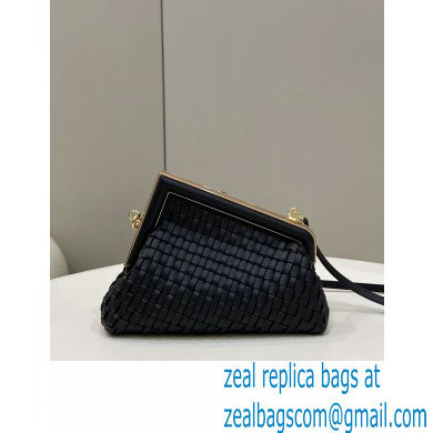 Fendi First Small Black braided leather bag 2022 - Click Image to Close