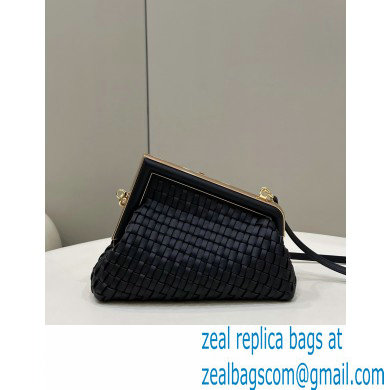 Fendi First Small Black braided leather bag 2022