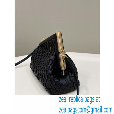 Fendi First Small Black braided leather bag 2022