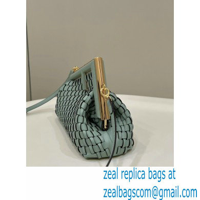 Fendi First Small Blue braided leather bag 2022