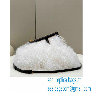 Fendi First Small White mohair wool bag 2022 - Click Image to Close