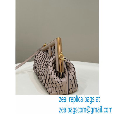 Fendi First Small nude braided leather bag 2022