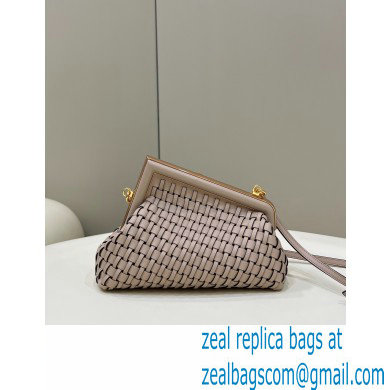 Fendi First Small nude braided leather bag 2022