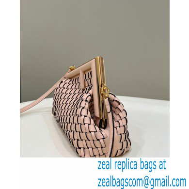 Fendi First Small pink braided leather bag 2022