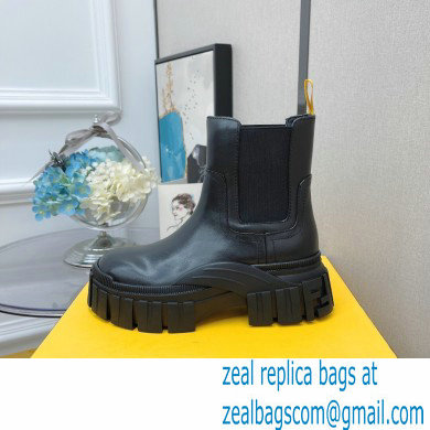 Fendi Force leather Chelsea boots Black 2022 - Click Image to Close
