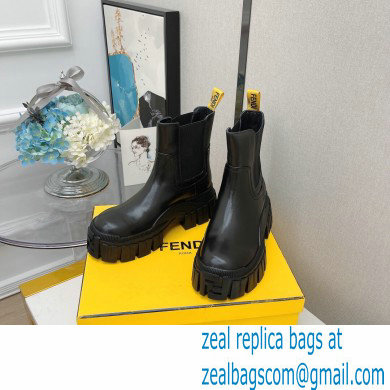 Fendi Force leather Chelsea boots Black 2022 - Click Image to Close