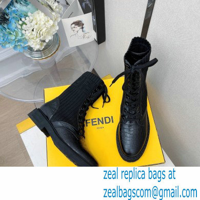 Fendi Heel 3cm Rockoko leather boots with stretch fabric F01 - Click Image to Close
