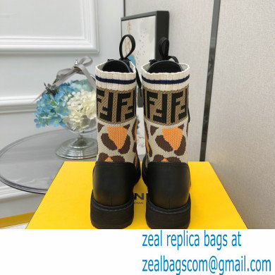 Fendi Heel 3cm Rockoko leather boots with stretch fabric F04 - Click Image to Close