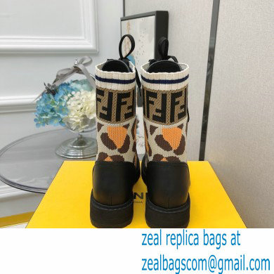 Fendi Heel 3cm Rockoko leather boots with stretch fabric F04