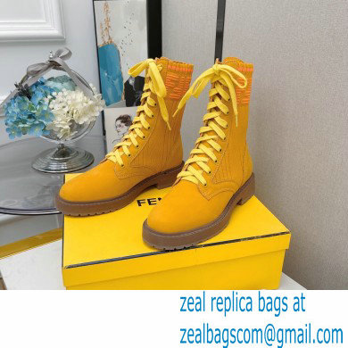 Fendi Heel 3cm Rockoko leather boots with stretch fabric F05
