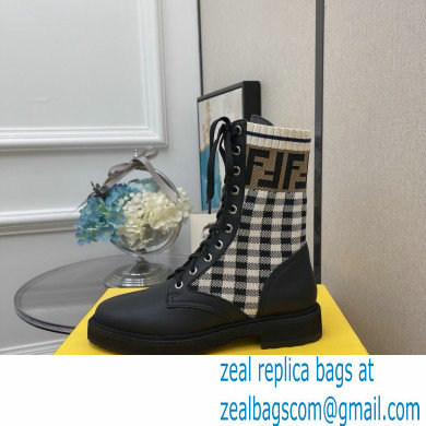 Fendi Heel 3cm Rockoko leather boots with stretch fabric F06