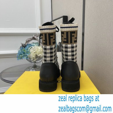 Fendi Heel 3cm Rockoko leather boots with stretch fabric F06
