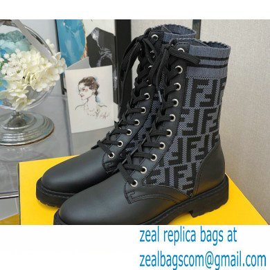 Fendi Heel 3cm Rockoko leather boots with stretch fabric F07