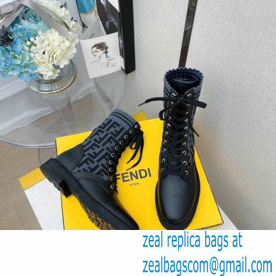 Fendi Heel 3cm Rockoko leather boots with stretch fabric F07