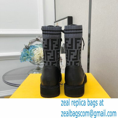 Fendi Heel 3cm Rockoko leather boots with stretch fabric F07