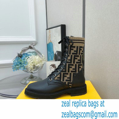 Fendi Heel 3cm Rockoko leather boots with stretch fabric F08 - Click Image to Close