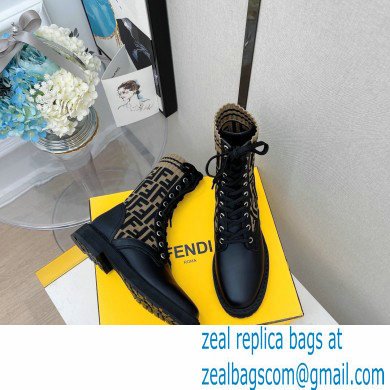 Fendi Heel 3cm Rockoko leather boots with stretch fabric F08