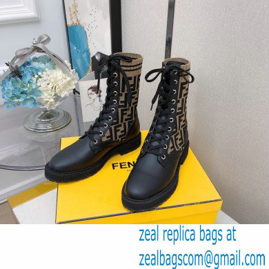 Fendi Heel 3cm Rockoko leather boots with stretch fabric F08