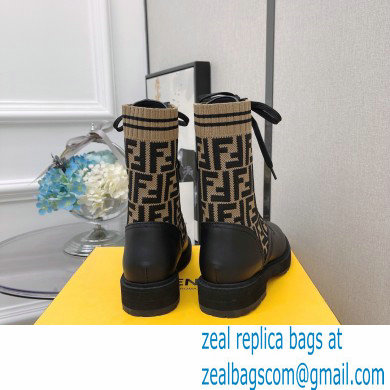 Fendi Heel 3cm Rockoko leather boots with stretch fabric F08