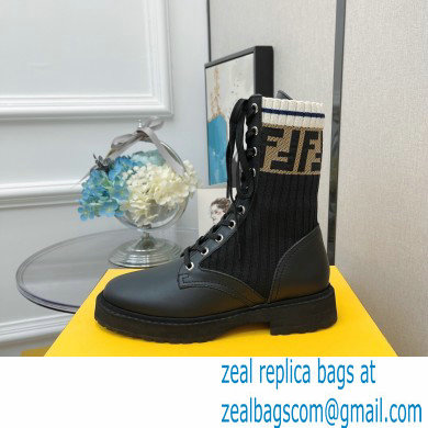 Fendi Heel 3cm Rockoko leather boots with stretch fabric F09 - Click Image to Close