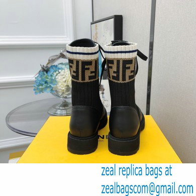 Fendi Heel 3cm Rockoko leather boots with stretch fabric F09