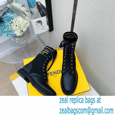 Fendi Heel 3cm Rockoko leather boots with stretch fabric F10 - Click Image to Close