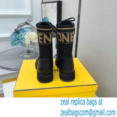 Fendi Heel 3cm Rockoko leather boots with stretch fabric F10