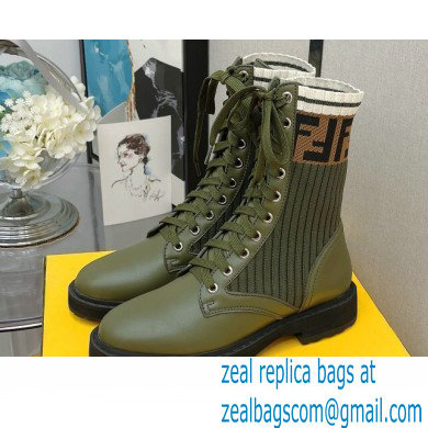 Fendi Heel 3cm Rockoko leather boots with stretch fabric F11 - Click Image to Close