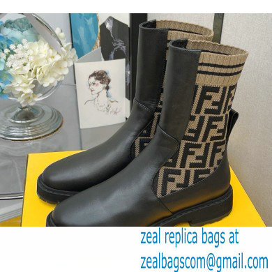 Fendi Heel 3cm Rockoko leather boots with stretch fabric F12 - Click Image to Close