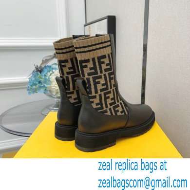 Fendi Heel 3cm Rockoko leather boots with stretch fabric F12 - Click Image to Close